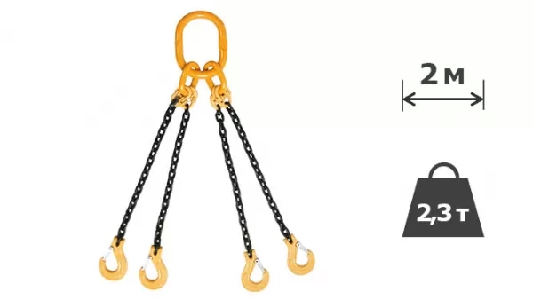 2,36т х 2м Строп ланцюговий чотирьохгілковий