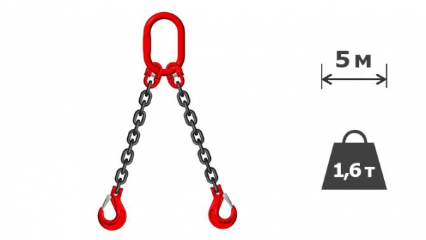 1,6т х 5м Строп ланцюговий двогілковий