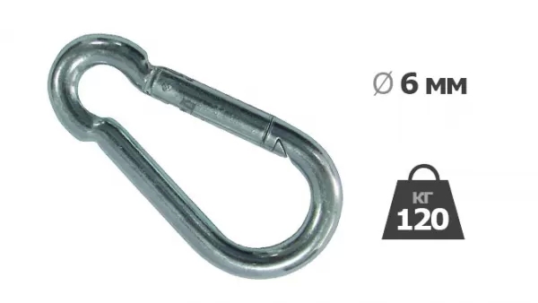 120кг х 6мм Карабін пожежний DIN 5299C